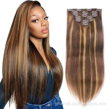 Wholesale Top clip in hair extension dropshipping cuticle aligned Raw virgin 12A brazilian Hair 100 remy human hair extensions